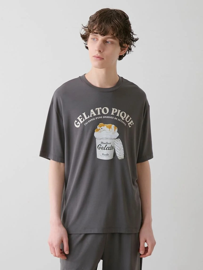 MEN's Cool-Touch Rayon Sleeping Dog T-Shirt & Shorts Set