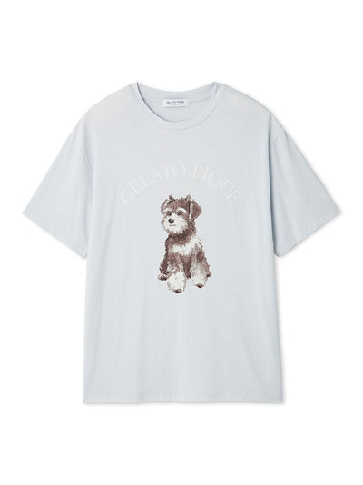 MEN's Summer Schnauzer One Point T-shirt gelato pique