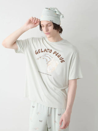 Mens Sleeping Cat Rayon One Point T-Shirt