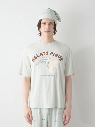 Mens Sleeping Cat Rayon One Point T-Shirt
