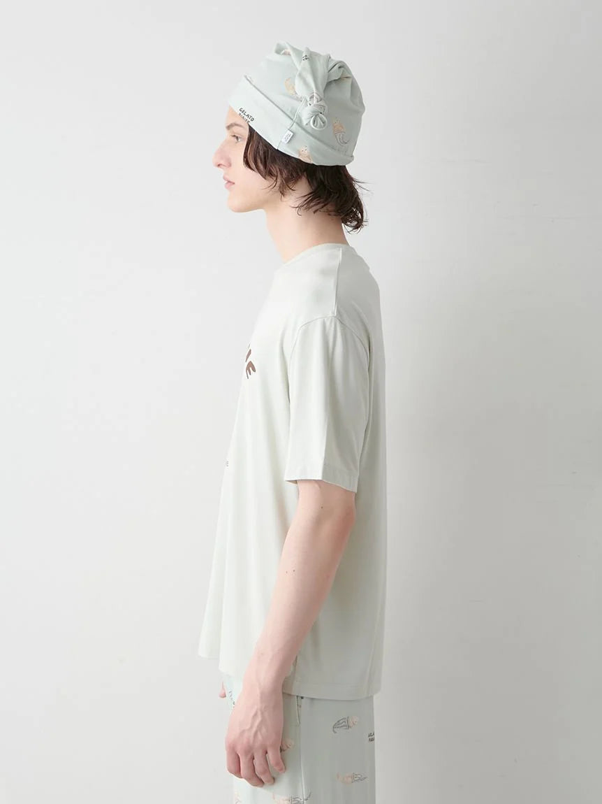 Mens Sleeping Cat Rayon One Point T-Shirt