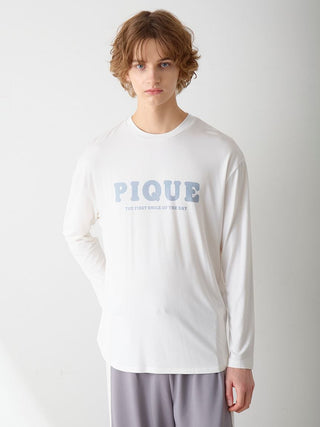 Men's Rayon Plain Stitch Logo-printed Long T-shirt