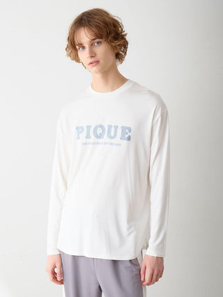 Men's Rayon Plain Stitch Logo-printed Long T-shirt