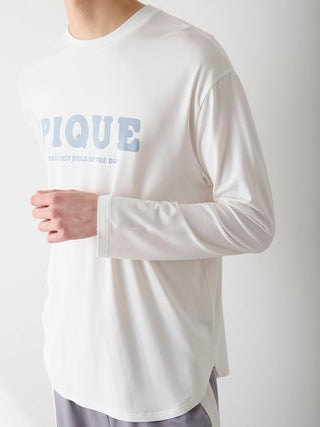 Men's Rayon Plain Stitch Logo-printed Long T-shirt