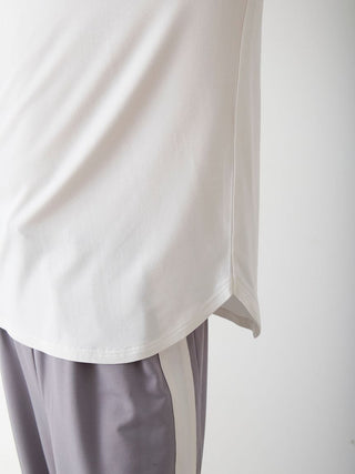 Men's Rayon Plain Stitch Logo-printed Long T-shirt