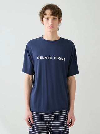 Men's Rayon Logo T-shirt & Striped Shorts Set