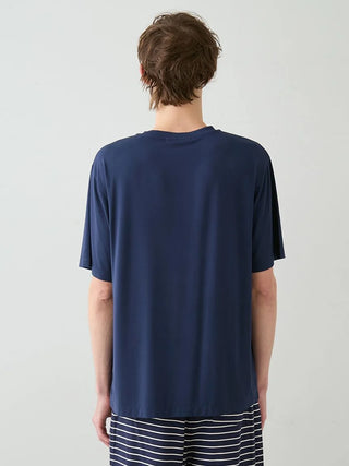 Men's Rayon Logo T-shirt & Striped Shorts Set