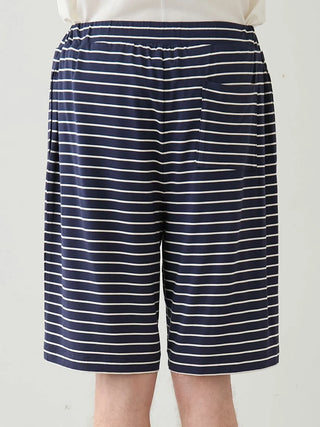 Men's Rayon Logo T-shirt & Striped Shorts Set