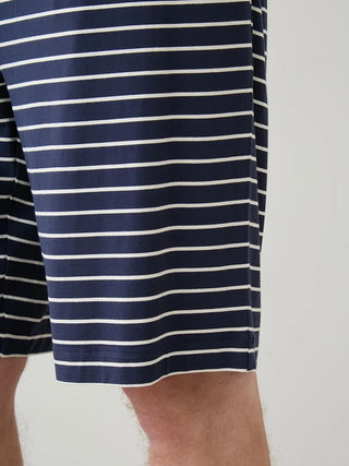 Men's Rayon Logo T-shirt & Striped Shorts Set