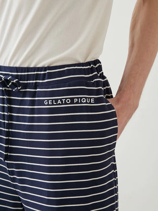 Men's Rayon Logo T-shirt & Striped Shorts Set