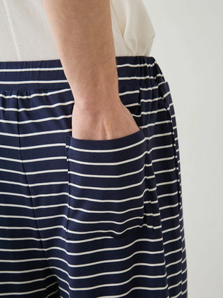 Men's Rayon Logo T-shirt & Striped Shorts Set