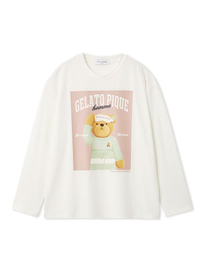 Men's Good Morning Bear Rayon Long T-Shirt gelato pique