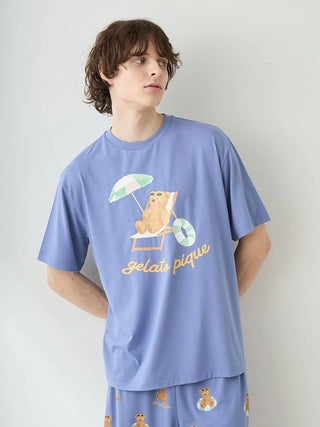 Men's Cool-to-touch Summer Bear One-point Printed T-shirt