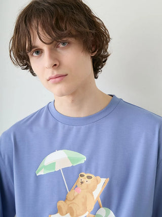 Men's Cool-to-touch Summer Bear One-point Printed T-shirt
