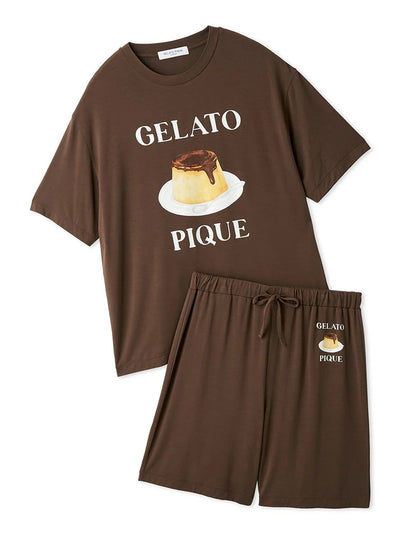 Men's Cool Rayon Pudding T-shirt & Shorts Set gelato pique