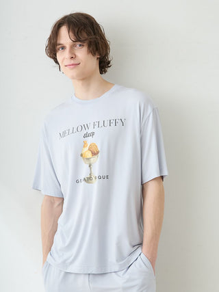 Men's COOL Rayon Mellow Fluffy Dessert Logo T-shirt