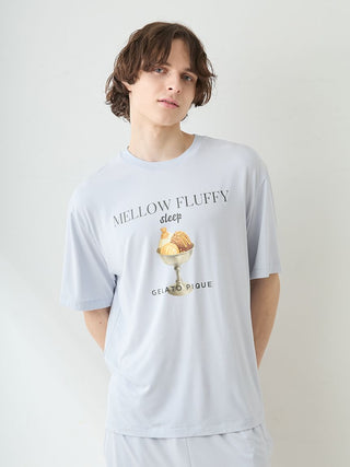 Men's COOL Rayon Mellow Fluffy Dessert Logo T-shirt