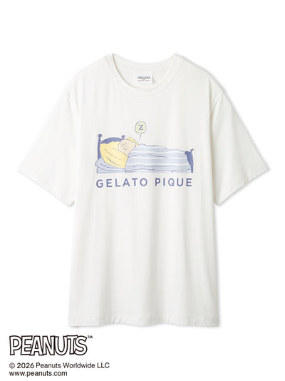 [PEANUTS] [HOMME] Cooling Rayon One point printed T-Shirt gelato pique