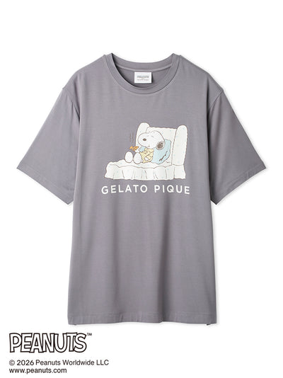 [PEANUTS] [HOMME] Cooling Rayon One point printed T-Shirt gelato pique