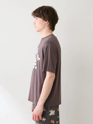 [Hirano Toshiyuki] Men's Cool Rayon Plane Dog Printed T-shirt - view 10