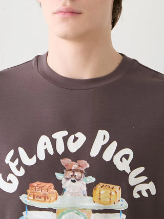 [Hirano Toshiyuki] Men's Cool Rayon Plane Dog Printed T-shirt - view 11
