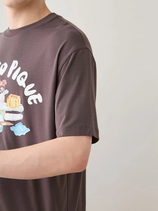 [Hirano Toshiyuki] Men's Cool Rayon Plane Dog Printed T-shirt - view 13