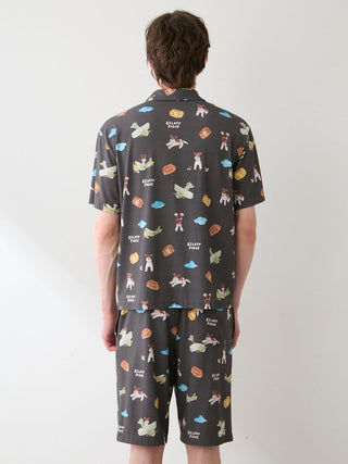 [Hirano Toshiyuki] Men's Cool Rayon Plane Dog Printed Shirt - view 8