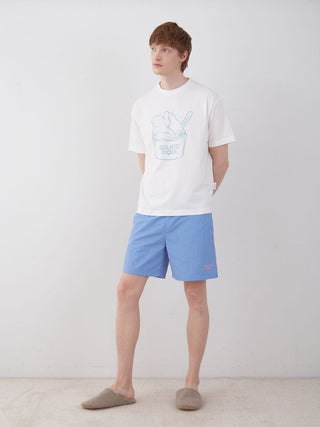 COOL MEN'S Nylon Lounge Shorts in BLUE, Men's Loungewear Shorts at Gelato Pique USA.