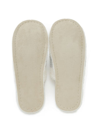 Powder Trim Plush Striped House Slippers in Mint, Men's Lounge Room Slippers, Bedroom Slippers, Indoor Slippers at Gelato Pique USA.