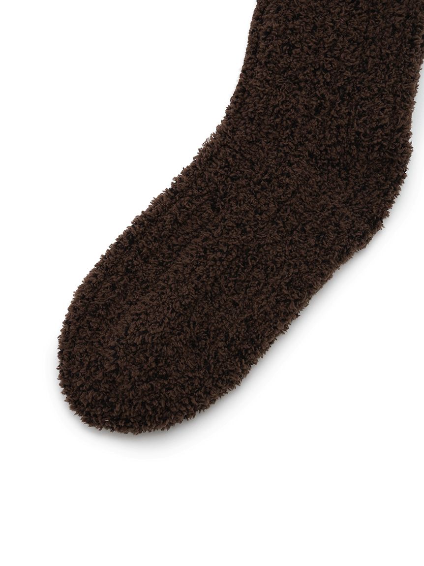 [Bitter][MENS] Baby Moco Melange Ribbed Lounge Socks in Dark Brown, Cozy Men's Loungewear Socks at Gelato Pique USA.