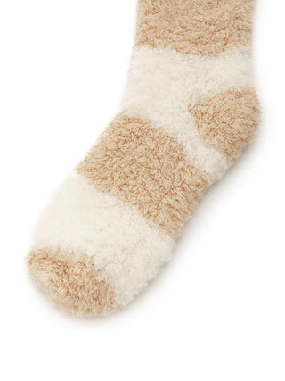 Gelato 2 Border Fuzzy Socks in Yellow, Cozy Women's Loungewear Socks at Gelato Pique USA