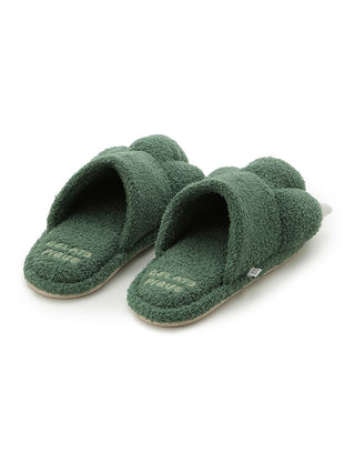 MEN'S Baby Moco green dinosaur-themed house slippers with 3D claw design, made by Gelato Pique for cozy comfort.