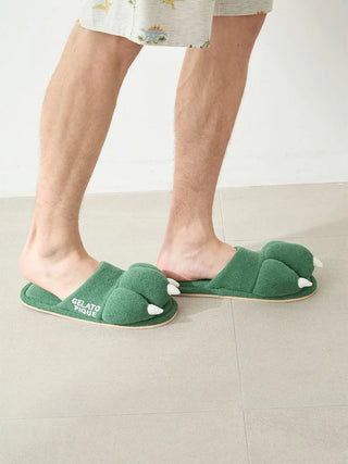 Men's Airy Moco Sleeping Dinosaur Room Shoes