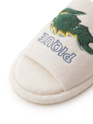 Men's Airy Moco Sleeping Dinosaur Printed Room Shoes