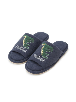 Men's Airy Moco Sleeping Dinosaur Printed Room Shoes