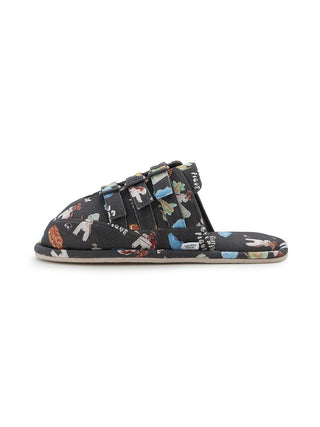 [Hirano Toshiyuki] Men's Cool Rayon Plane Dog Printed Room Shoes - view 3