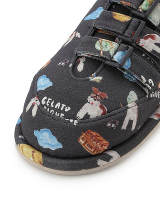 [Hirano Toshiyuki] Men's Cool Rayon Plane Dog Printed Room Shoes - view 4