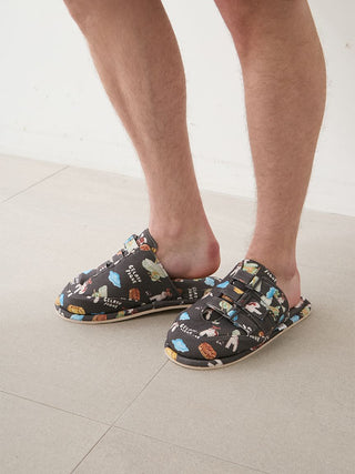 [Hirano Toshiyuki] Men's Cool Rayon Plane Dog Printed Room Shoes - view 10