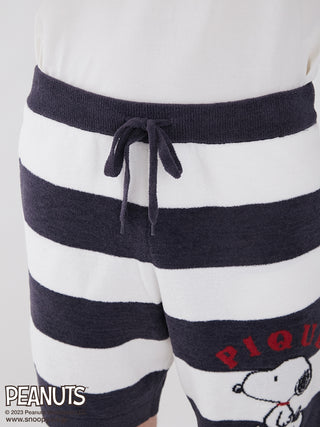 Get ready for summer with the new PEANUTS Lounge Shorts For Men. Soft and lightweight fabric keeps you looking sharp while keeping you cool and comfortable all day long.  Stripped Shorts front view. 
