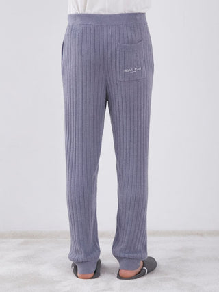 Temperature Controlled Ribbed Knit Mens Lounge Pants in Blue, Men's Loungewear Lounge Pants at Gelato Pique USA