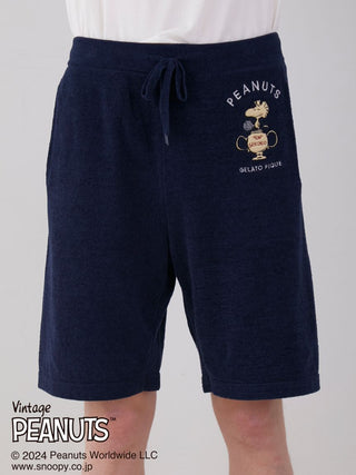 PEANUTS MENS TENNIS Lounge Shorts in NAVY, Men's Loungewear Shorts at Gelato Pique USA.