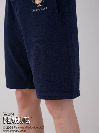 PEANUTS MENS TENNIS Lounge Shorts in NAVY, Men's Loungewear Shorts at Gelato Pique USA.