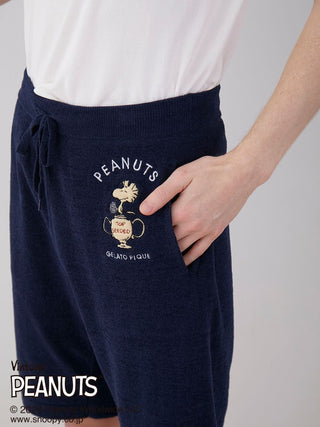 PEANUTS MENS TENNIS Lounge Shorts in NAVY, Men's Loungewear Shorts at Gelato Pique USA.