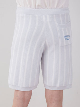 COOL MEN'S Striped Lounge Shorts in BLUE, Men's Loungewear Shorts at Gelato Pique USA.