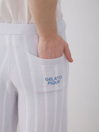 COOL MEN'S Striped Lounge Shorts in BLUE, Men's Loungewear Shorts at Gelato Pique USA.