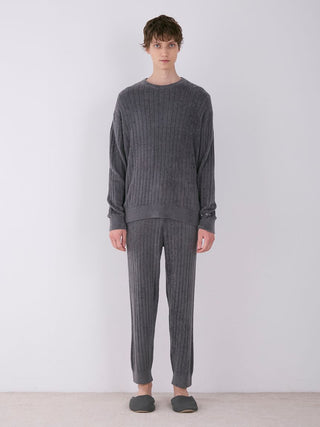 Smoothie Knit Ribbed Lounge Pants in GRAY, Men's Loungewear Lounge Pants at Gelato Pique USA.