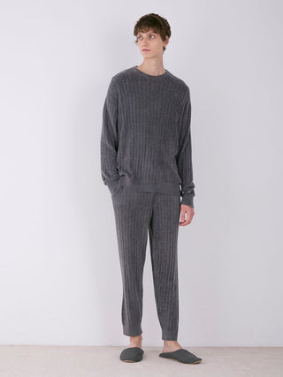 Smoothie Knit Ribbed Lounge Pants in GRAY, Men's Loungewear Lounge Pants at Gelato Pique USA.