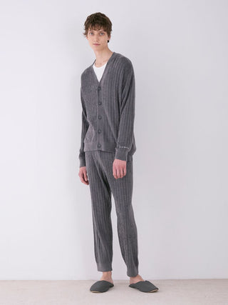 Smoothie Knit Ribbed Lounge Pants in GRAY, Men's Loungewear Lounge Pants at Gelato Pique USA.