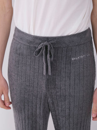 Smoothie Knit Ribbed Lounge Pants in GRAY, Men's Loungewear Lounge Pants at Gelato Pique USA.