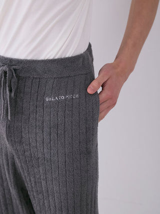 Smoothie Knit Ribbed Lounge Pants in GRAY, Men's Loungewear Lounge Pants at Gelato Pique USA.